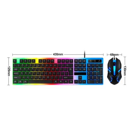 Комплект ігрової клавіатури + миші KEYBOARD KM-5003, C RGB-підсвіткою, - фото 2