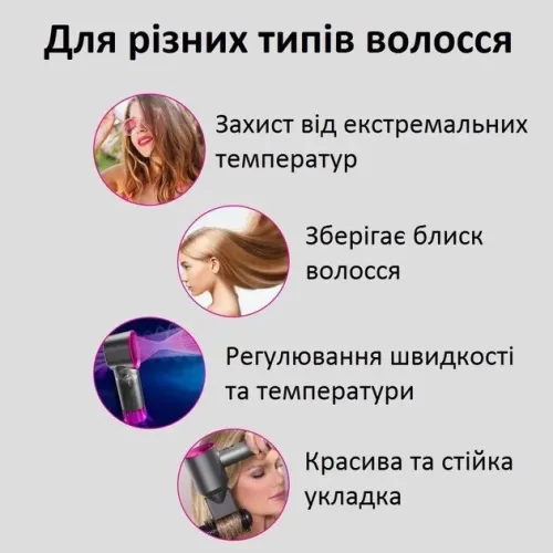 Фен для волосся Super Hair Dryer, 1600 Вт, з турборежимом та іонізацією - фото 4