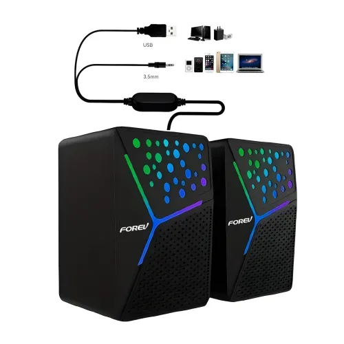 Колонки для комп'ютера та ноутбука JEDEL S554 RGB 2.0 USB, 6вт, З підсвіткою - фото 4