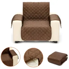 Двусторонняя накидка на кресло Couch Coat коричневого цвета, чехол для мебели водозащитный
