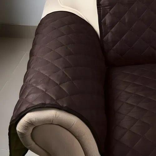 Двостороння накидка на крісло Couch Coat коричневого кольору, чохол для меблів водозахисний - фото 3