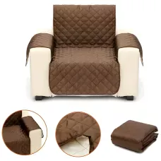 Двостороння накидка на крісло Couch Coat коричневого кольору, чохол для меблів водозахисний