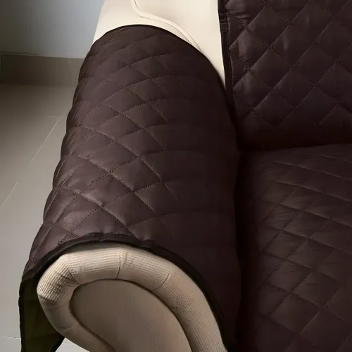 Двостороння накидка на крісло Couch Coat коричневого кольору, чохол для меблів водозахисний - фото 3