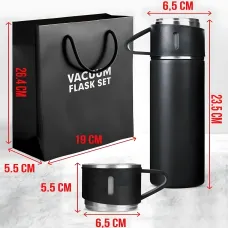 Термос с вакуумной изоляцией, Подарочный набор с 2 чашкам (500 мл )Vacuum flask set Зеленый