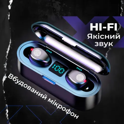Бездротові навушники Bluetooth F9 TWS WIRELESS, 2000 mAh - фото 6