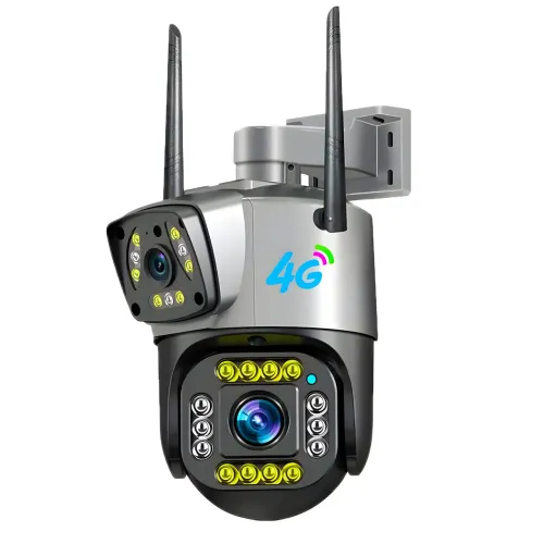 Вулична відеокамера працює через 4G з двома лінзами SC03 V380pro