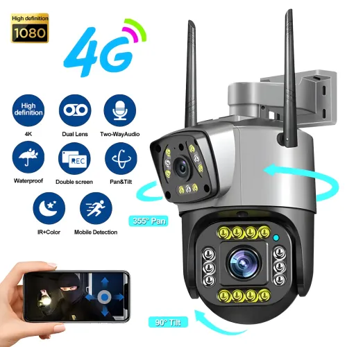 Вулична відеокамера працює через 4G з двома лінзами SC03 V380pro - фото 3