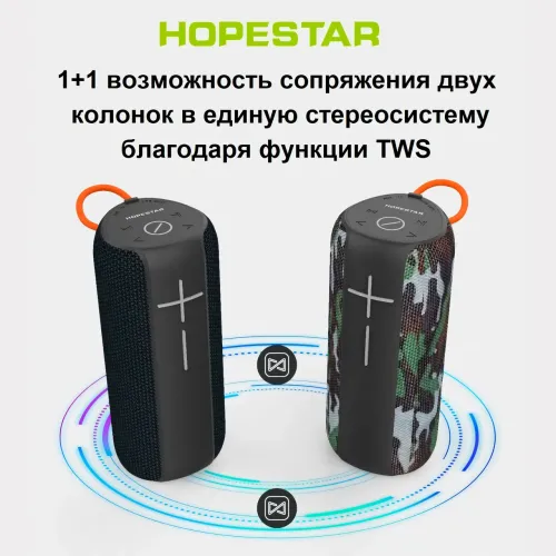 Портативна бездротова колонка Hopestar p15 pro, 20 вт, Захист від води IPX 7 - фото 3