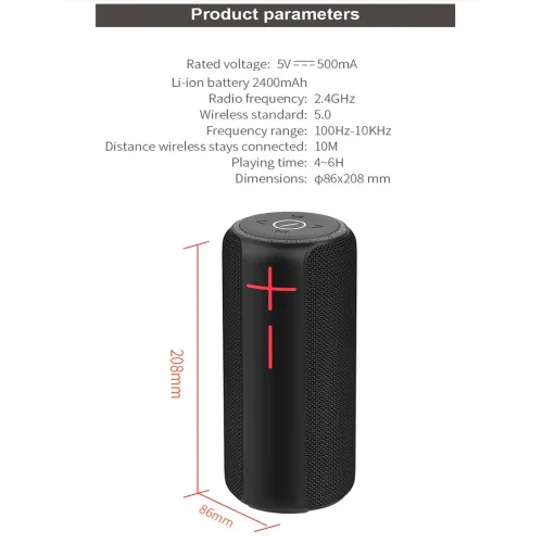 Портативна бездротова колонка Hopestar p15 pro, 20 вт, Захист від води IPX 7 - фото 8