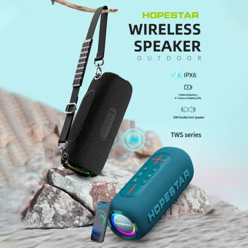 Портативна бездротова колонка Hopestar P32max, 55 W, 8800 mAh, Захист від вологи Ipx 7 Червоний - фото 5