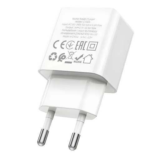 Зарядний пристрій Usb для телефона HOCO C106A, 10.5 W 2.1A - фото 5