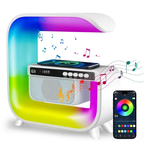 Багатофункціональний нічник RGB G3 з бездротовою зарядкою та колонкою