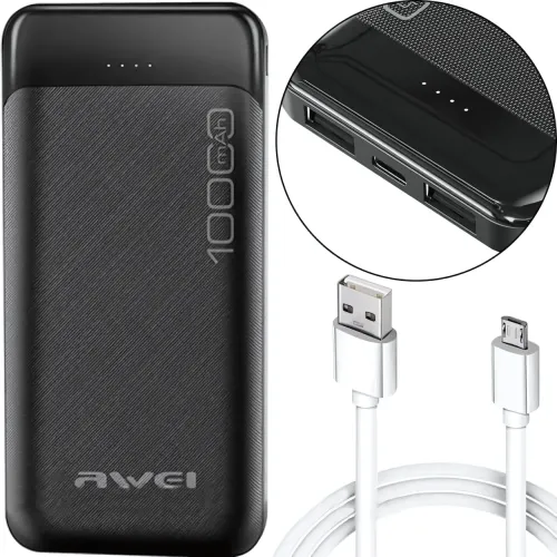 Портативний зарядний пристрій Power Bank Awei P37K 10000mah - фото 2