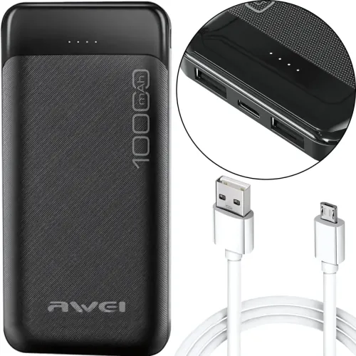 Портативний зарядний пристрій Power Bank Awei P37K 10000mah - фото 2