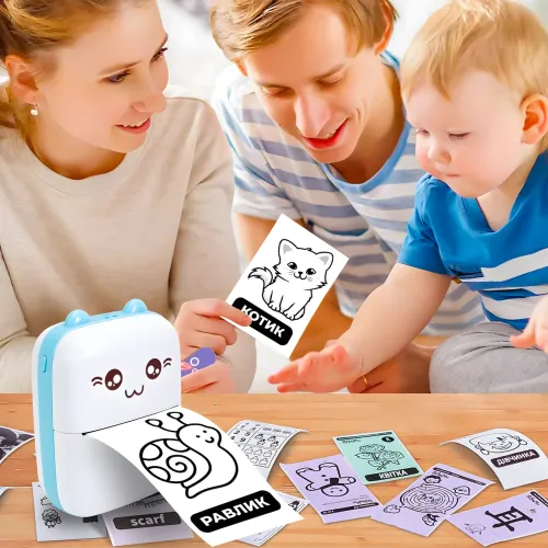 Портативный мини принтер для фотографий (Mini Printer) cat ears Bluetooth - фото 8