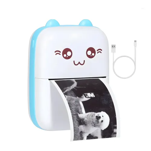 Портативный мини принтер для фотографий (Mini Printer) cat ears Bluetooth - фото 4