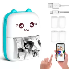 Портативний міні принтер для світлин (Mini Printer) cat ears Bluetooth