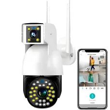 Камера відеоспостереження вулична, Wi-Fi DUAL CAMERA P12 IP 360/90 V380PRO 3+3.0mp