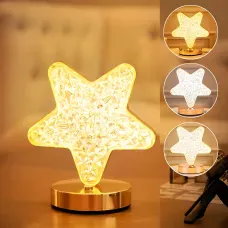 Хрустальна лампа нічник у формі зірки, 3 режими роботи, акумуляторна Usb Type-c