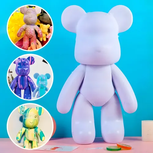 Набір для творчості 23 см флюїдний Ведмедик fluid violent bear bearbrick, з набором фарб - фото 2