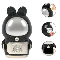 Дитяча електронна скарбничка-сейф Космонавт із кодовим замком Space piggy bank BLACK