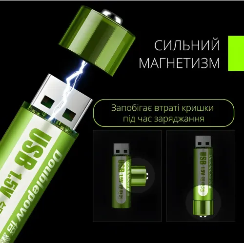 Перезаряжаемые батарейки пальчиковые AA, через USB - 1,5В 1500 мАч  USB FluCat USB 1.5V 1500 mWh - фото 11