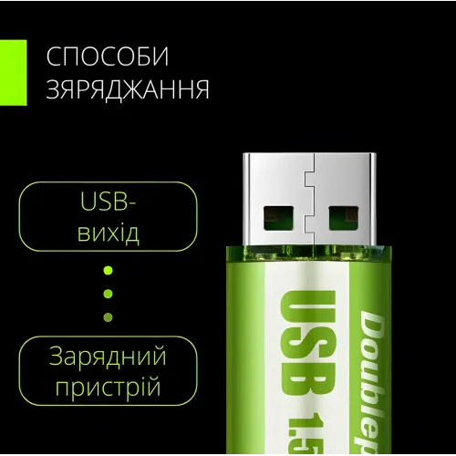Перезаряжаемые батарейки пальчиковые AA, через USB - 1,5В 1500 мАч  USB FluCat USB 1.5V 1500 mWh - фото 12