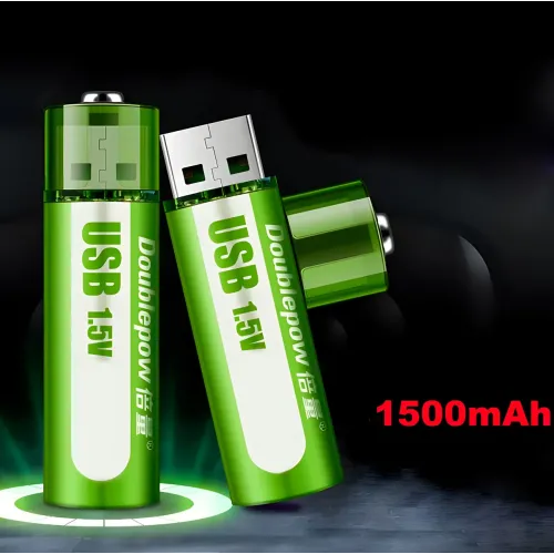 Перезаряжаемые батарейки пальчиковые AA, через USB - 1,5В 1500 мАч  USB FluCat USB 1.5V 1500 mWh - фото 2