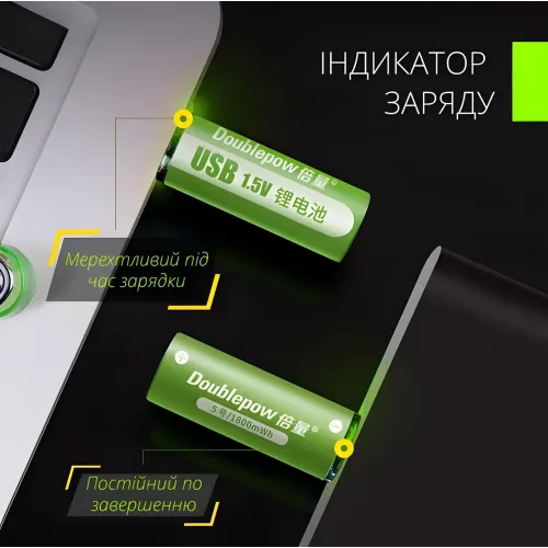 Перезаряжаемые батарейки пальчиковые AA, через USB - 1,5В 1500 мАч  USB FluCat USB 1.5V 1500 mWh - фото 4