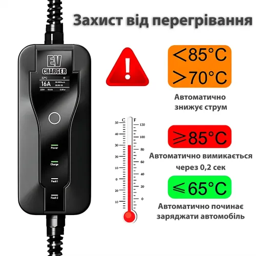 Зарядний пристрій для електромобіля 3.7 кВт 16 A 1-фаза Type 1 EV charge, 5 метрів кабель - фото 5