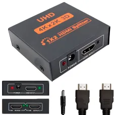 Активний HDMI-розгалужувач на 2 порти UHD, двоспрямований відео сплітер 4К