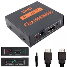 Активний HDMI-розгалужувач на 2 порти UHD, двоспрямований відео сплітер 4К
