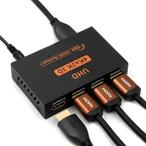 Активний HDMI-розгалужувач на 4 порти, чотириспрямований відео сплітер 4К