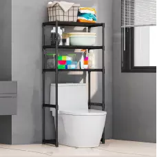 Стелаж у ванну кімнату AND-23-20, пластик. Полиця над унітазом, пральною машиною, чорна.