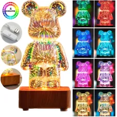 Нічник, світильник ведмідь-вентилятор RGB Bearbrick, Акриловий нічник 3D кольорів
