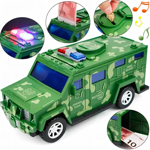 Детская игрушечная машина, копилка сейф Military Car Safe Box YJ847