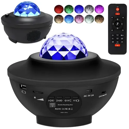 Нічник проєктор зоряне небо з Bluetooth Star master, 21 варіант світлових ефектів - фото 2