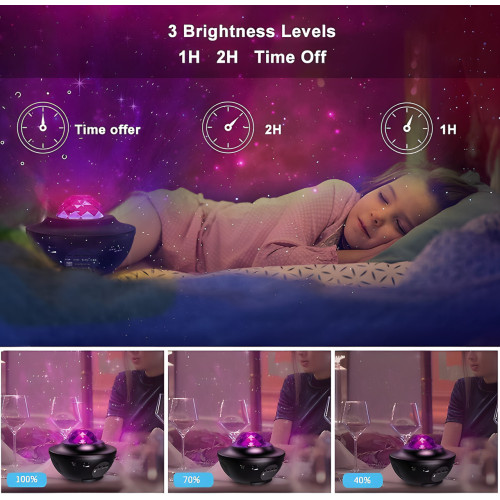 Ночник проектор звездное небо с Bluetooth Star master, 21 вариант световых эффектов - фото 7