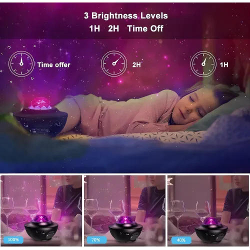 Нічник проєктор зоряне небо з Bluetooth Star master, 21 варіант світлових ефектів - фото 7