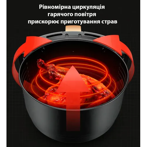 Цифрова аерогриль фритюрниця 6 л. Електро фритюр Gold Diamond tk09904, контроль температури. Гриль, 7 програм - фото 5