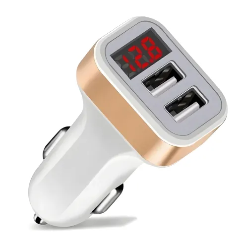 Адаптер у машину на 2 USB HC1 9001, Зарядка в прикурювач авто, З Вольтметром - фото 6