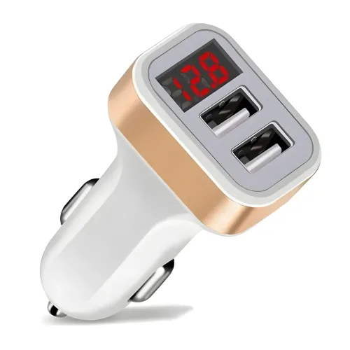 Адаптер у машину на 2 USB HC1 9001, Зарядка в прикурювач авто, З Вольтметром - фото 6