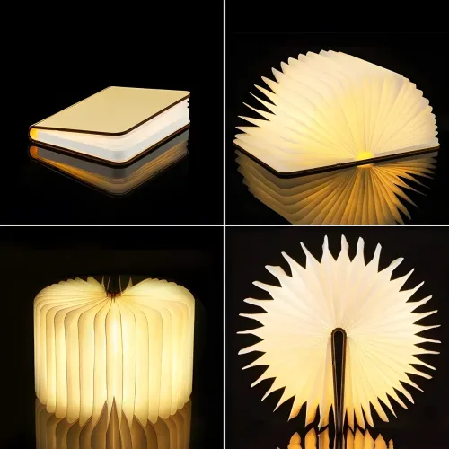 Настільна лампа світильник у формі книги Foldable Book Lamp Нічник для дитячої кімнати 12*9 - фото 7