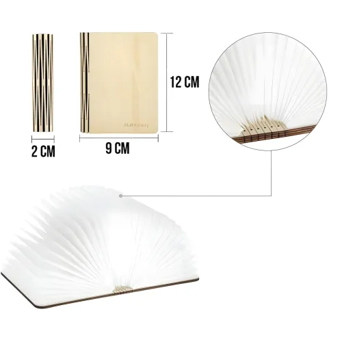 Настільна лампа світильник у формі книги Foldable Book Lamp Нічник для дитячої кімнати 12*9 - фото 10