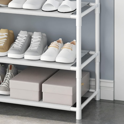 Стойка-вешалка для одежды с полкой для обуви. New simple floor clothes rack, 60х29.5х151 см, белая. - фото 5