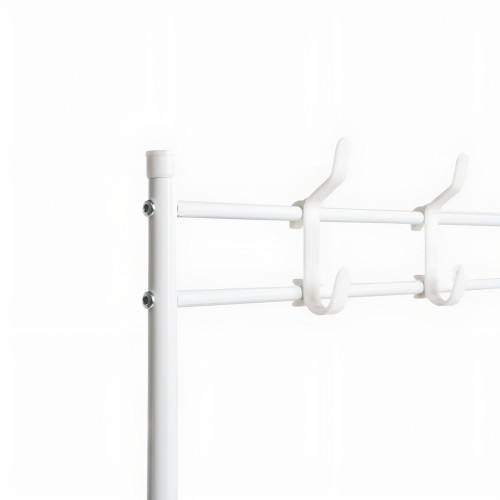 Стойка-вешалка для одежды с полкой для обуви. New simple floor clothes rack, 60х29.5х151 см, белая. - фото 7
