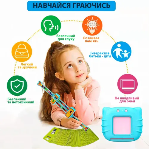 Trendzy Goods 112 карток, що говорять. Планшет Монтессорі 224 англійських слова, USB, 12 категорій - фото 6