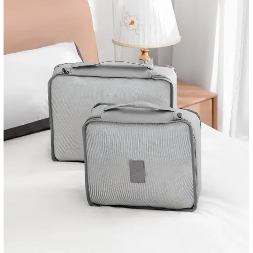 Набор 6 дорожных органайзеров Laundry Pouch. Комплект для вещей 6 в 1. Водонепроницаемая ткань, сетка, ручка - фото 2