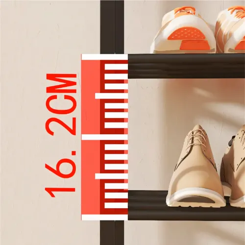 Взуттєва 4-рівнева полиця Shoe rack. Стелаж для взуття AND 1-4. Підставка-органайзер 57х45х20 см, чорний - фото 5