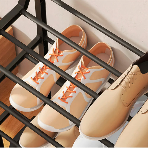 Обувная 4-х уровневая полка Shoe rack. Стеллаж для обуви AND 1-4. Подставка-органайзер 57х45х20 см, черный - фото 4
